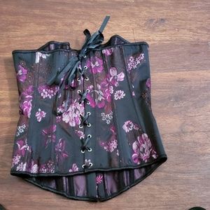 Purple and black corset with snap hook